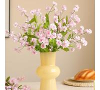 HomeVortex Ramo de flores artificiales de seda Forget-Me-Not para decoración del hogar, arreglo floral versátil para jarrones, centros de mesa y decoración de bodas, plantas verdes sintéticas de larga