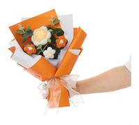 HomeVortex Ramo de rosas tejidas a mano, estilo coreano, arreglos florales artificiales en bolsa, decoración eterna para cumpleaños, San Valentín, aniversario, inauguración de la casa, azul, rosa