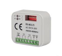 HomeVortex Receptor inalámbrico multifrecuencia 300-868MHz, para puerta de garaje, compatible, con Nice Hormann para marantec FAAC, código fijo rodante, AC/DC 9-30V, 2, canal, 50 m (blanco)