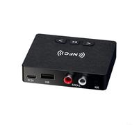 HomeVortex Receptor NFC 6.0 2 en 1 y adaptador USB, para sistemas de audio heredados, entrada AUX/RCA, transmisor de música inalámbrico portátil, para coche, TV, PC, color negro