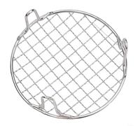 HomeVortex Red redonda de acero inoxidable para barbacoa con patas, bandeja de malla portátil para camping, senderismo, picnic, uso doméstico, pulido con espejo y calefacción uniforme (15 cm)