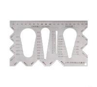 HomeVortex Regla de paso de rosca de calibre de tornillo de acero inoxidable con doble métrica y para escalas imperiales para tornillos, tuercas, sujetadores, identificación, 193 mm x 116 mm, gris
