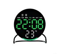 HomeVortex Reloj despertador digital con pantalla LED, modo dual de tiempo/fecha, brillo de 3 niveles y atenuación automática, temporizador de cuenta regresiva de hasta 23h59m, interruptor °C/°F