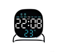 HomeVortex Reloj despertador digital con pantalla LED, modo dual de tiempo/fecha, brillo de 3 niveles y atenuación automática, temporizador de cuenta regresiva de hasta 23h59m, interruptor °C/°F