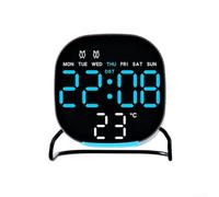 HomeVortex Reloj despertador digital con pantalla LED, modo dual de tiempo/fecha, brillo de 3 niveles y atenuación automática, temporizador de cuenta regresiva de hasta 23h59m, interruptor °C/°F