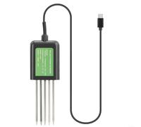 HomeVortex Sensor de suelo USB 7 en 1 para pruebas inteligentes de suelo, medidor de temperatura y humedad PH/EC, analizador de nutrientes NPK, impermeable IP68 para dispositivos compatibles con