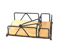 HomeVortex Servilletero para mesa, dispensador de pie de metal y madera, acabado negro, organizador de cocina, comedor, baño, 9.4 x 7 x 2.7 pulgadas (negro)