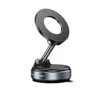 HomeVortex Soporte magnético para teléfono de coche con diseño plegable y montaje al vacío ajustable de 360°, imán fuerte para funcionamiento con una sola mano, estable en carreteras con baches (color