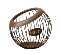 HomeVortex Soporte para cápsulas de café, organizador de escritorio de hierro para cápsulas de espresso, aperitivos de azúcar, frutas, estante de almacenamiento de encimera a prueba de óxido, dorado