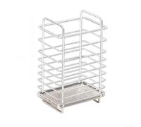HomeVortex Soporte para palillos de acero inoxidable, 12,6 x 8,7 x 19,5 cm | Escurridor de cubiertos de secado rápido con diseño ventilado, organizador de utensilios de cocina de alta capacidad para