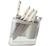HomeVortex Soporte para utensilios transparente, fácil de limpiar | Drenaje, cocina, palillos, cucharas, tenedores, fácil de limpiar, desmontaje, verde