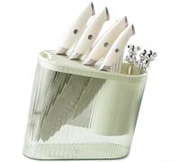 HomeVortex Soporte para utensilios transparente, fácil de limpiar | Drenaje, cocina, palillos, cucharas, tenedores, fácil de limpiar, desmontaje, verde