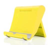HomeVortex Soporte plegable para teléfono, ajustable, soporte de escritorio, visión de 0 a 270°, almohadillas antideslizantes para tabletas, teléfonos, color negro (amarillo)