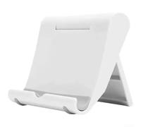 HomeVortex Soporte plegable para teléfono, ajustable, soporte de escritorio, visión de 0 a 270°, almohadillas antideslizantes para tabletas, teléfonos, color negro (blanco)