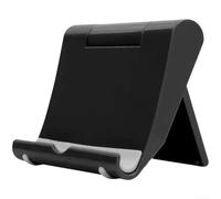 HomeVortex Soporte plegable para teléfono, ajustable, soporte de escritorio, visión de 0 a 270°, almohadillas antideslizantes para tabletas y teléfonos, color negro