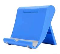 HomeVortex Soporte plegable para teléfono, ajustable, soporte de escritorio, visión de 0 a 270°, almohadillas antideslizantes para tabletas, teléfonos, color negro (azul)