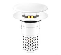HomeVortex Tapón de residuos de lavabo con núcleo de cobre, con drenaje rápido y doble sellado, cesta de filtro extraíble, para control de aroma, se adapta a desagües de fregadero de 33 a 40 mm, color