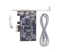 HomeVortex Tarjeta de expansión FireWire IEEE 1394 de 3 puertos, para PCIe para adaptador x1 a 1394A con doble chip para videocámaras DV, soporta 100/200/400Mb/s Hot-Swap para
