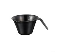 HomeVortex Taza de espresso de acero inoxidable con boquilla, taza medidora de doble escala de 3.4 onzas para tomas de café, jarra de acero inoxidable 304 con asa, color plateado (negro B)