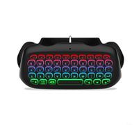 HomeVortex Teclado multicolor con retroiluminación RGB para PS5 y PS5 Pro, controlador inalámbrico, teclado con altavoz integrado y conector de audio de 3.5 mm para juegos y chat en vivo (negro)