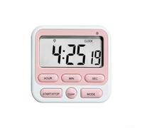 HomeVortex Temporizador magnético silencioso de cocina con pantalla digital, cuenta regresiva dual de 24 horas y reloj despertador para estudio de cocina, modo de luz intermitente, plástico, 3.2 x 3.1
