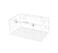HomeVortex Terrario acrílico para reptiles con bloqueo seguro, caja de cría transparente para lagartos, arañas, lagartos, hábitat a prueba de escape con ventilación de 3 lados, para un fácil montaje