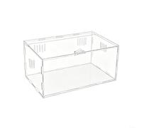 HomeVortex Terrario acrílico para reptiles con bloqueo seguro, caja de cría transparente para lagartos, arañas, lagartos, hábitat a prueba de escape con ventilación de 3 lados, para un fácil montaje