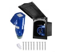 HomeVortex Toma de corriente externa impermeable con clasificación IP44, 16 A, 220 - 250 V, entrada de alimentación exterior para caravanas, caravanas y remolques, para conexión eléctrica fiable de