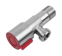 HomeVortex Válvula de parada de ángulo de acero inoxidable de 1,27 cm, cuerpo fundido grueso, cuarto de vuelta, apagado de agua fría y caliente para baño, cocina, grifo de inodoro, rojo y azul (rojo)