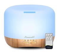 Homeweeks Difusor de aceite esencial de 300 ml, difusores de niebla de aromaterapia silenciosos para aceites esenciales, difusor de aceite ultrasónico de grano de madera con control remoto,