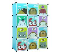 Homewell Armario De Almacenamiento Portátil,Armario De Dormitorio Infantil De Bricolaje Modular, Armario De Dormitorio Infantil con Puertas Y 2 Barras De Ropa
