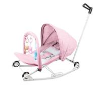 Homewell Balancín eléctrico para bebé con arnés de 3 puntos y mosquitera, cuna de plumas segura y cómoda para recién nacidos y niños pequeños (rosa)