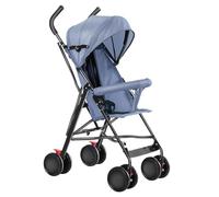 Homewell Cochecito de bebé solo en posición sentada, cochecito de viaje ligero, plegable, cochecito compacto, incluye mosquiteras y alfombrillas, con ruedas de seguridad (azul)