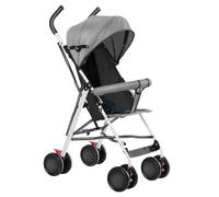 Homewell Cochecito de bebé solo posición sentada, cochecito de viaje ligero, plegable, cochecito compacto, incluye mosquiteras y alfombrillas, con ruedas de seguridad (gris)