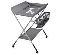 Homewell - Mesa de cambio portátil para bebé, mesa de cuidado para recién nacido sobre ruedas con soporte de almacenamiento, mesa cambiador plegable con altura ajustable, 80 x 65 x 99 cm