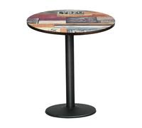 homewell Mesa de cocina, mesa redonda, 70 x 72 cm, mesa de comedor pequeña, mesa de comedor, para 2-4 personas, mesa de salón, patas de metal (suelo de parquet)
