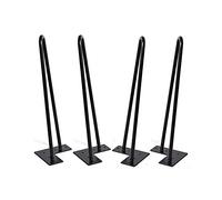 Homewell - Patas de mesa de horquilla de 50 cm, bricolaje patas de muebles, patas de mesa baja industrial con 2 varillas robustas (Negro)