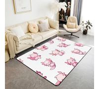 Homewish Alfombra blanca de 100 x 150 cm para dormitorio, sala de estar, alfombra moderna de dibujos animados de vida marina, alfombra grande de animales del océano, alfombras grandes Kawaii Chibi