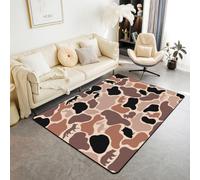 Homewish Alfombra de área con diseño de búho y oso de 150 x 200 cm, diseño de camuflaje, ardilla, conejo, lobo, pelícano, no se desprende, color rosa, marrón, camuflaje, alfombras grandes