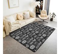 Homewish Alfombras bohemias de 100 x 150 cm para dormitorio, sala de estar, alfombra moderna exótica de polilla de la muerte, alfombra de suelo moderna, sol y luna y estrella, alfombras grandes