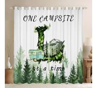 Homewish Cortinas opacas de bosque de montaña gigante de 66 x 72 pulgadas, cortinas con ojales para sala de estar, dormitorio, cortinas de ventana con letra L inicial, 2 paneles, decoración de árboles