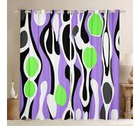 Homewish Cortinas opacas orgánicas abstractas de 66 x 90 pulgadas para dormitorio, cortinas modernas y contemporáneas con ojales para sala de estar, cortinas bohemias de mediados de siglo, líneas