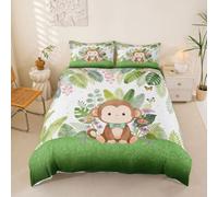 Homewish Cute Monkey - Funda de edredón con 2 fundas de almohada para cama