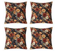 Homewish Fall Boho Flowers - Juego de 4 fundas de almohada de 20 x 20