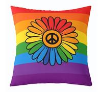 Homewish Funda de cojín decorativa Rainbow Pride 50 x 50 cm