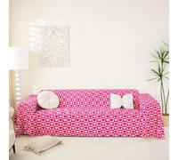 Homewish Funda de sofá con diseño de corazón a cuadros, 180 x 381 cm