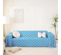 Homewish Funda de sofá con diseño de corazón azul, 231 x 381 cm