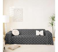Homewish Funda de sofá con diseño de corazón y lazo negro y gris, 231 x 381 cm