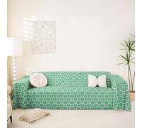Homewish Funda de sofá con diseño de corazón y lazo verde, 180 x 340 cm