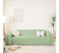 Homewish Funda de sofá verde con diseño de corazón (180 x 381 cm)